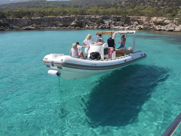 Boat in the Blue Lagoon on the Akamas Peninsula